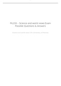 FIL155 – Science and world views Exam Possible Questions & Answers