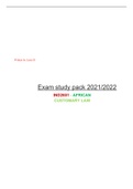 IND2601 - African Customary Law Exam Pack with questions and Answers 2021/22