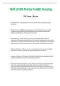 NUR2488 &sol; NUR 2488 Exam 1 Review &lpar;Latest 2022 &sol; 2023&rpar;&colon; Mental Health Nursing - Rasmussen