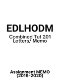 EDLHODM - Assignment Tut201 feedback (Questions & Answers) (2016-2020) 