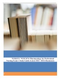 NUR 2474: Pharmacology for Professional Nursing Exam 1 Study Guide (Latest 2022 / 2023) Rasmussen