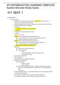 ATI ASTHMA/ACTIVE LEARNING TEMPLATE System Disorder Study Guide.
