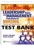 TEST BANK FOR LEADERSHIP ROLES AND MANAGEMENT FUNCTIONS AND NURSING 10TH EDITION MARQUIS HUSTON,
