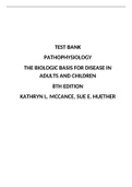 TEST BANK PATHOPHYSIOLOGY THE BIOLOGIC BASIS FOR DISEASE IN ADULTS AND CHILDREN 8th Edition Kathryn L&period; McCance&comma; Sue E&period; Huether