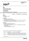 AQA    AS PSYCHOLOGY  Paper 1 Introductory Topics in Psychology