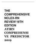 THE COMPREHENSIVE NCLEX-RN REVIEW 19TH EDITION /ATI RN  COMPREHENSIVE PREDICTOR 2019(DETAILED QUESTIONS AND ANSWERS)