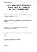 HESI MED SURG 2020 MED SURG 55 QUESTIONS RN V1 &lpar;MOST ANSWER&lpar;S&rpar;&rpar;