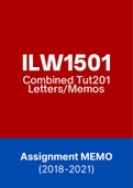 ILW1501 (Notes, ExamPACK, ExamQuestions and Tut201 Memo)