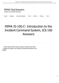 FEMA IS-100.C: Introduction to the Incident Command System, ICS 100 Answers