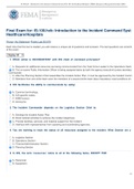 Final Exam for&colon; IS100&period; hcb&colon; Introduction to the Incident Command Syst Healthcare&sol;Hospitals