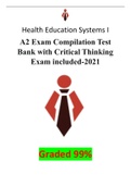 Health Education Systems Inc. A2 Exam Compilation Test Bank with Critical Thinking Exam included-2021