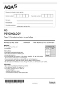 psychology AS AQA 2020 paper 1.