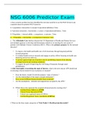 NSG 6006 Predictor Exam&vert; VERIFIED SOLUTION