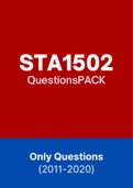 STA1502 &lpar;Exam Questions&comma; MCQ Answers&comma; Tut201 Memos&rpar;