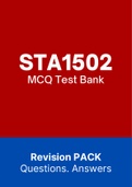 STA1502 - MCQ Exam PACK &lpar;2022&rpar;
