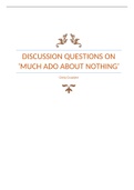 DISCUSSION QUESTIONS ON ‘MUCH ADO ABOUT NOTHING’