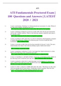        ATI Fundamentals Proctored Exam | 100  Questions and Answers | LATEST 2020  /  2021