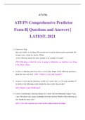 ATI PN Comprehensive Predictor  Form B| Questions and Answers | LATEST, 2021 