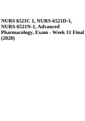 NURS6521 / NURS 6521N Advanced Pharmacology WEEK 11 FINAL EXAM.