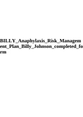 BILLY&lowbar;Anaphylaxis&lowbar;Risk&lowbar;Managem ent&lowbar;Plan&lowbar;Billy&lowbar;Johnson&lowbar;completed&lowbar;fo rm