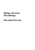 Biology 144 notes&colon; Microbiology