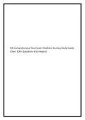 RN Comprehensive Final Exam Predictor Nursing Study Guide (Over 300+ Questions And Answers