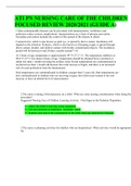 ATI PN NURSING CARE OF THE CHILDREN FOCUSED REVIEW 2020/2021 (GUIDE A)