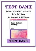 BASIC GERIATRIC NURSING, 7TH EDITION BY PATRICIA A. WILLIAMS TEST BANK ISBN: 9780323554558 Instantly Available Download Test Bank for Basic Geriatric Nursing, 7th Edition by Patricia A. Williams ISBN: 9780323554558 This comprehensive PDF Test Bank Questio