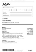2021 AQA A-level ECONOMICS Paper 3 Economic Principles and Issues.
