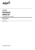 AQA GCSE PHYSICS 8463&sol;1F Paper 1 Foundation Tier Mark scheme June 2020