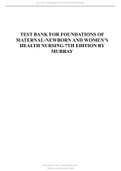 Foundations of Maternal-Newborn and Women's Health Nursing 7th Edition Murray Test Bank