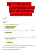 NR 327 Pregnancy Complications Quiz 2021 QUESTIONS AND ANSWERS