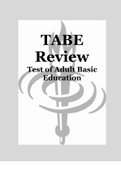 TABE Review Test of Adult Basic Education Exam  (all subjects Q&A 2021)