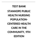 Foundations for Population Health in Community Public Health Nursing 5th Edition Stanhope Test Bank