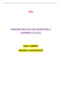MEDSURG PRACTICE HESI QUESTIONS & ANSWERS (111 Q &A) / MEDSURG PRACTICE HESI QUESTIONS & ANSWERS (111 Q &A)|VERIFIED AND 100% CORRECT Q & A, COMPLETE DOCUMENT FOR HESI EXAM|