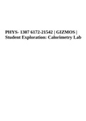 PHYS- 1307 6172-21542 | GIZMOS | Student Exploration: Calorimetry Lab