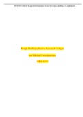 NRS 433V Rough Draft Qualitative Research Critique and Ethical Considerations