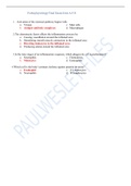 Pathophysiology Final Exam form A & B ( Q&A 2021 UPDATE ) 