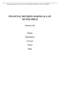 Financial Decision Making &   Law of One Price  (CH3)