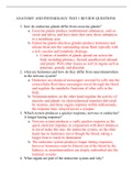 ANATOMY AND PHYISIOLOGY TEST 1 REVIEW QUESTIONS