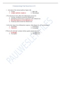 Pathophysiology Final Exam form A & B ( 2021 LATEST UPDATE ) Q&A
