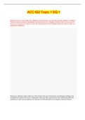 ACC 622 TOPIC 1 DQ1 - TOPIC 8 DQ2&vert; ALL CORRECT&vert; VERRIFIED