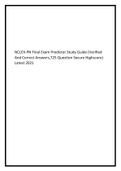 NCLEX-PN Final Exam Predictor Study Guide &lpar;Verified And Correct Answers&comma;725 Question Secure Highscore&rpar;