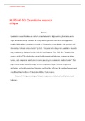 NURSING 501 Quantitiative research critique