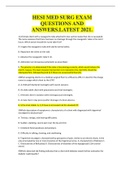 HESI MED SURG EXAM QUESTIONS AND ANSWERS&period;LATEST 2021&period;