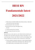 HESI RN Fundamentals latest 2021/2022