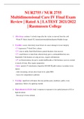 NUR2755 / NUR 2755 Multidimensional Care IV Final Exam Review | Rated A | LATEST 2021/2022 | Rasmussen College