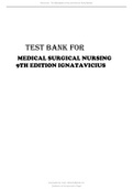 TEST BANK FOR MEDICAL SURGICAL NURSING 9TH EDITION IGNATAVICIUS