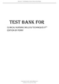 TEST BANK FOR CLINICAL NURSING SKILLS AND TECHNIQUES 9TH  BY PERRY.
