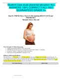 Student Case study placental abruption ALL ANSWERS 100% CORRECT FALL-2021 GUARANTEED GRADE A+